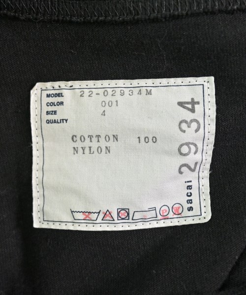 sacai（サカイ）Tシャツ・カットソー 黒 サイズ:4(XL位) メンズ/2200722853023