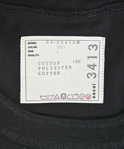 sacai（サカイ）Tシャツ・カットソー 黒 サイズ:4(XL位) メンズ/2200722853030