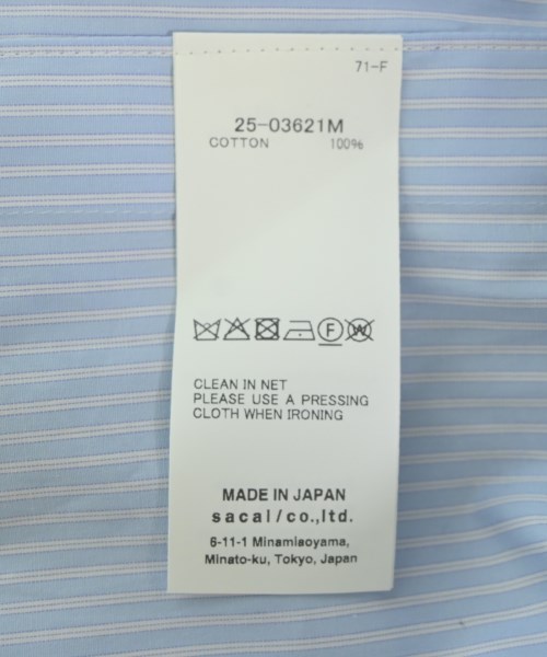 sacai（サカイ）カジュアルシャツ 青 サイズ:1(XL位) メンズ/2200724453016