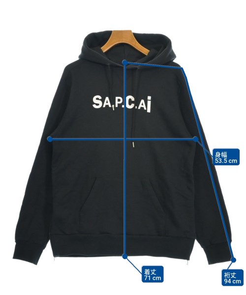 sacai（サカイ）パーカー 黒 サイズ:M メンズ/2200724688067