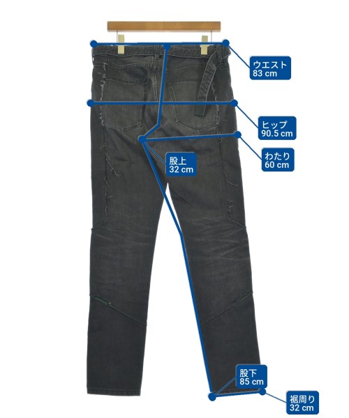sacai（サカイ）デニムパンツ 黒 サイズ:3(L位) メンズ/2200727229083