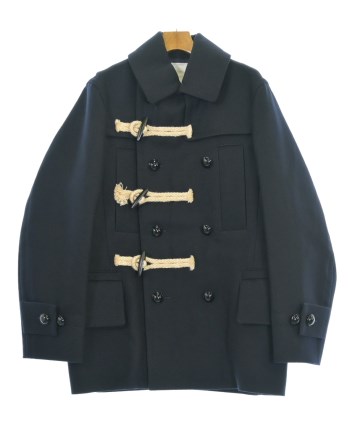 sacai luck ダッフルコート ベージュ ノーカラー 裏地ブルー sacai（サカイ）ダッフルコート 紺 サイズ:2(M位) メンズ