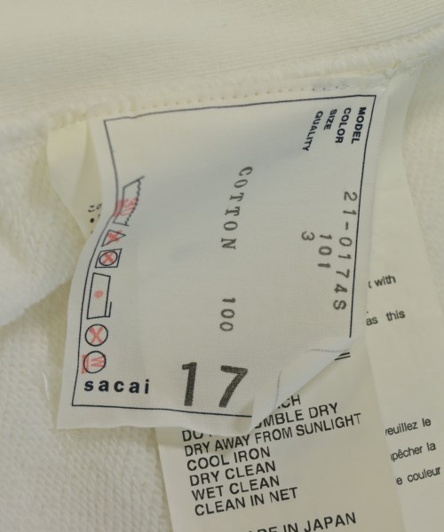 sacai（サカイ）スウェット 白 サイズ:3(L位) メンズ/2200728077157