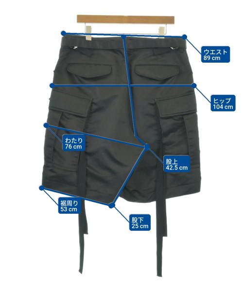 sacai（サカイ）ショートパンツ 黒 サイズ:4(XL位) メンズ/2200728809017