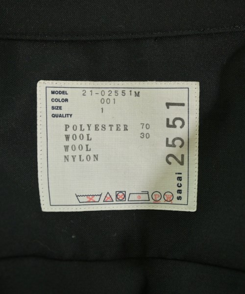 sacai（サカイ）カジュアルシャツ 黒 サイズ:1(S位) メンズ/2200728345058