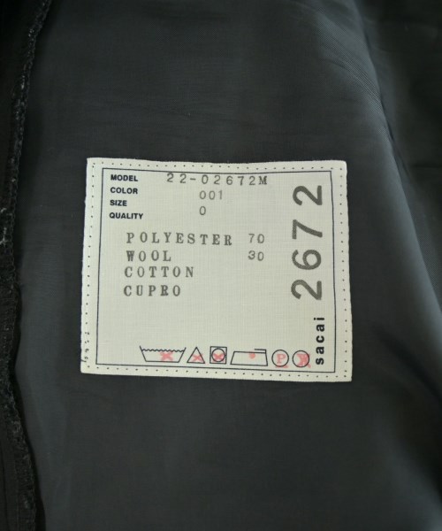sacai（サカイ）スラックス 黒 サイズ:0(XS位) メンズ/2200728345140