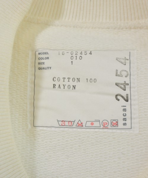sacai（サカイ）スウェット 白 サイズ:1(S位) メンズ/2200685148037
