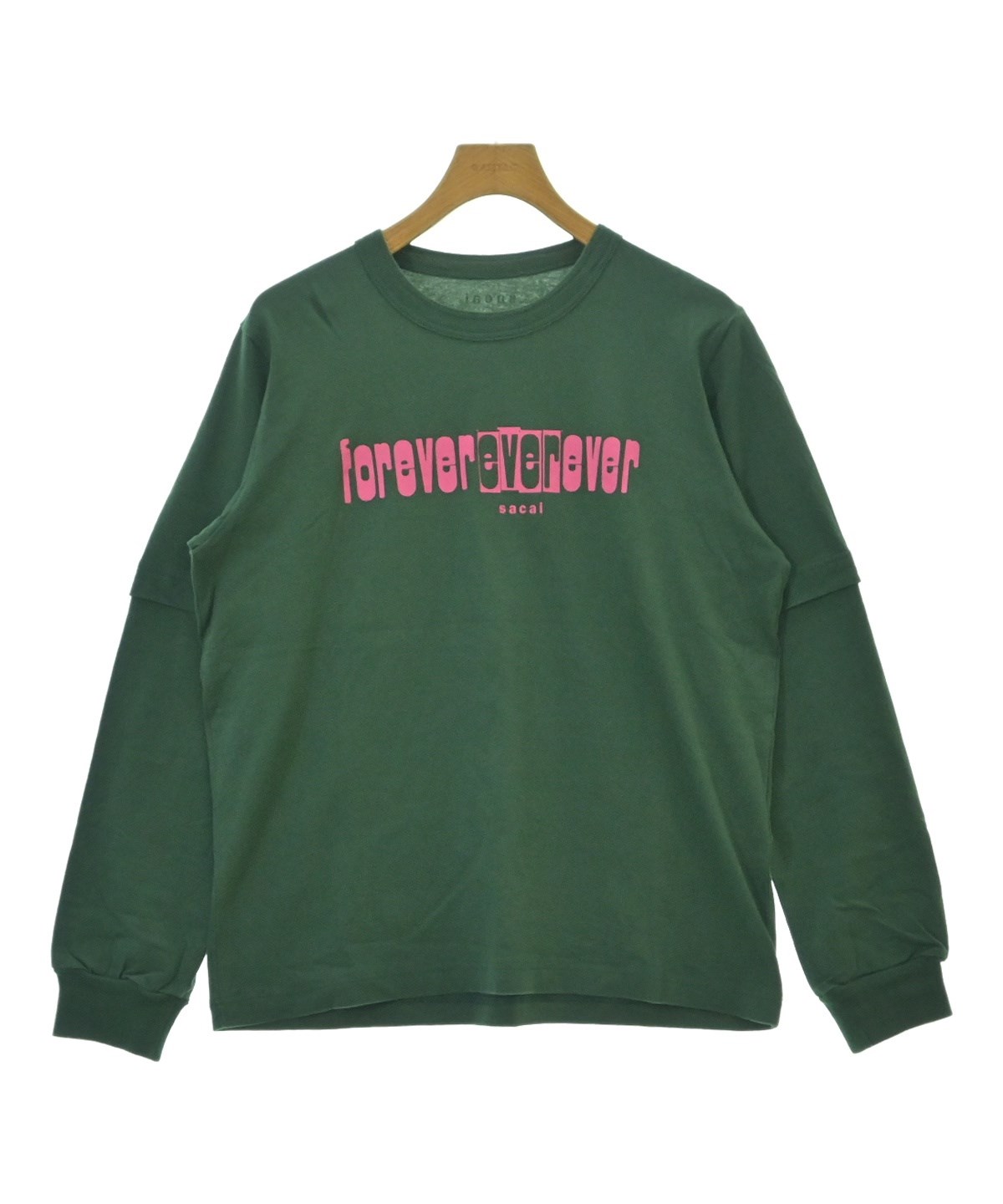 sacai グリーン 長袖カットソー　サイズ4 22-0454S forever sacai（サカイ）Tシャツ・カットソー 緑 サイズ:2(M位) メンズ