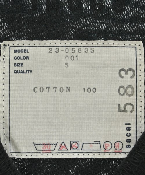 sacai（サカイ）Tシャツ・カットソー 黒 サイズ:5(XXL位) メンズ/2200672788062