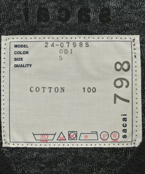 sacai（サカイ）Tシャツ・カットソー 黒 サイズ:5(XXL位) メンズ/2200672788079