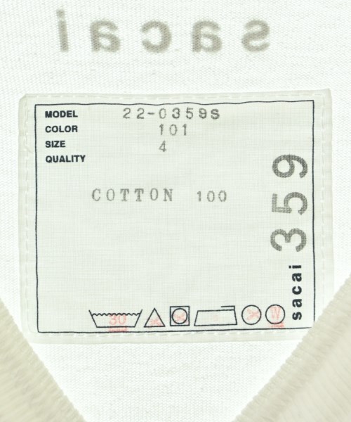 sacai（サカイ）Tシャツ・カットソー 白 サイズ:4(XL位) メンズ/2200672788086