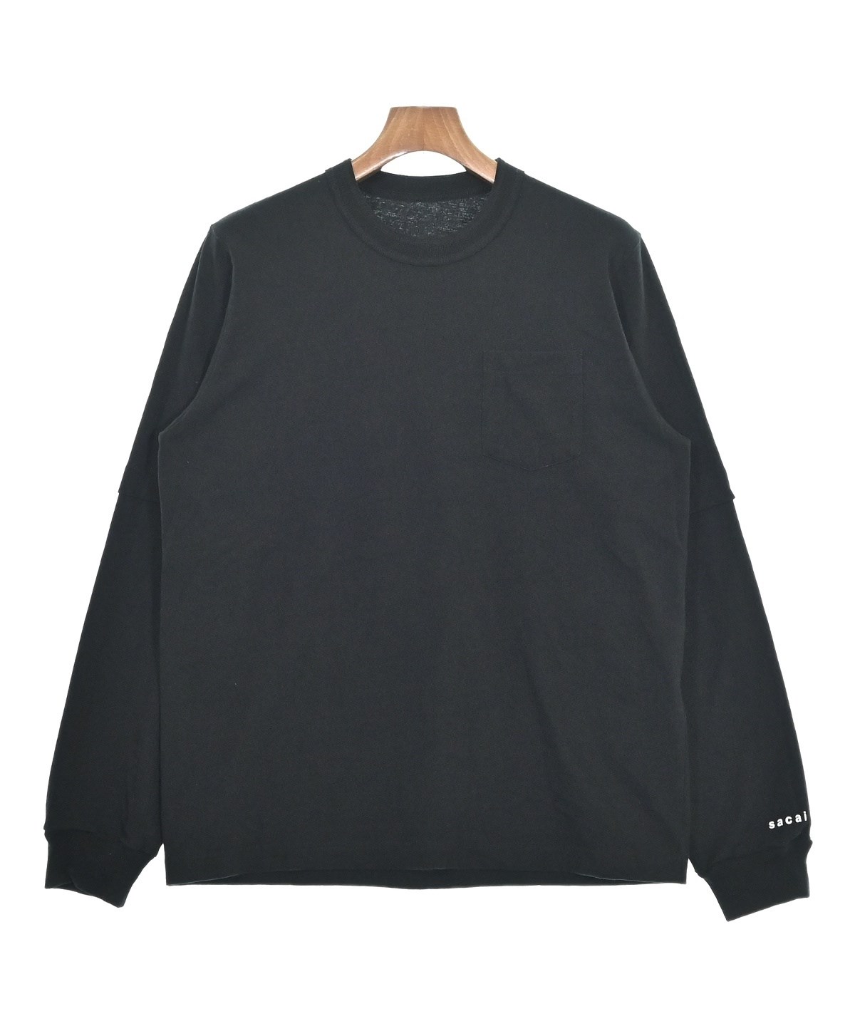 sacai サカイ メンズ2023年秋冬Mサイズ ロング Tシャツ 長袖 sacai（サカイ）Tシャツ・カットソー 黒 サイズ:3(L位) メンズ