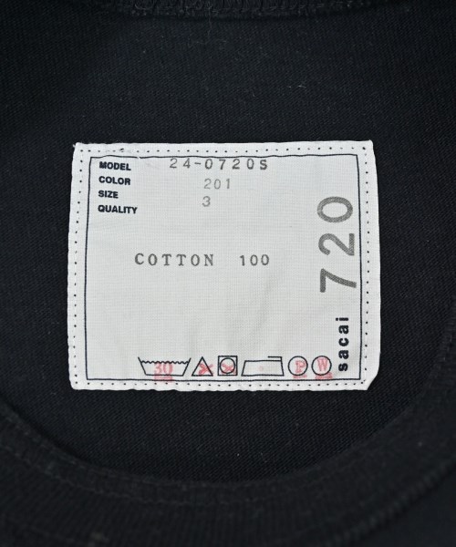 sacai（サカイ）Tシャツ・カットソー 黒 サイズ:3(L位) メンズ/2200685674062