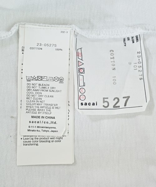 sacai（サカイ）Tシャツ・カットソー 白 サイズ:3(L位) メンズ/2200685674079