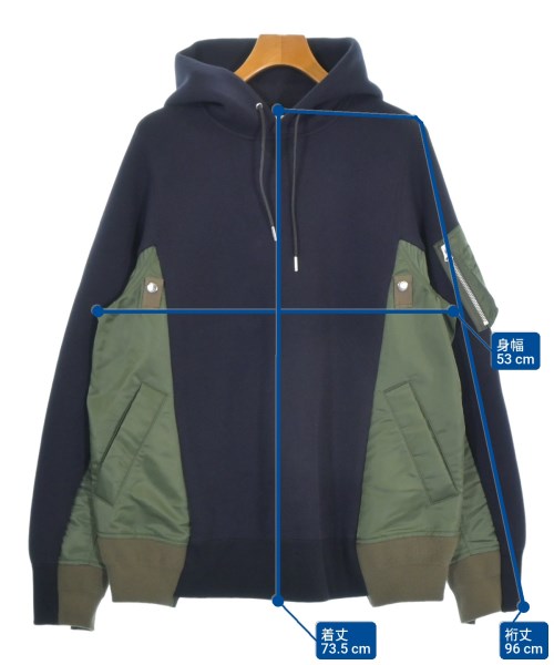 sacai（サカイ）パーカー 紺 サイズ:3(L位) メンズ/2200682088053