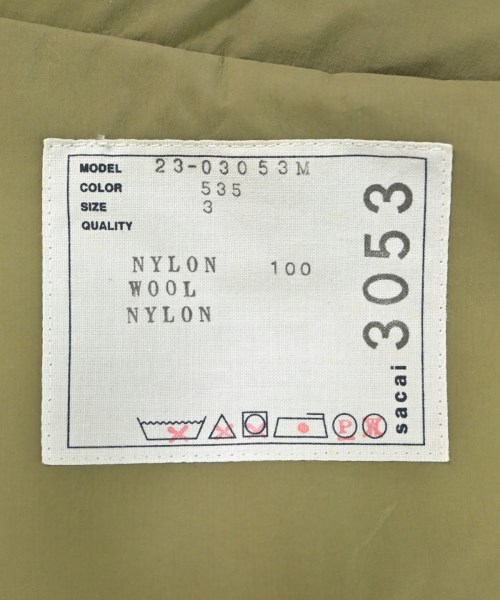 sacai（サカイ）マウンテンパーカー カーキ サイズ:3(L位) メンズ/2200684617015