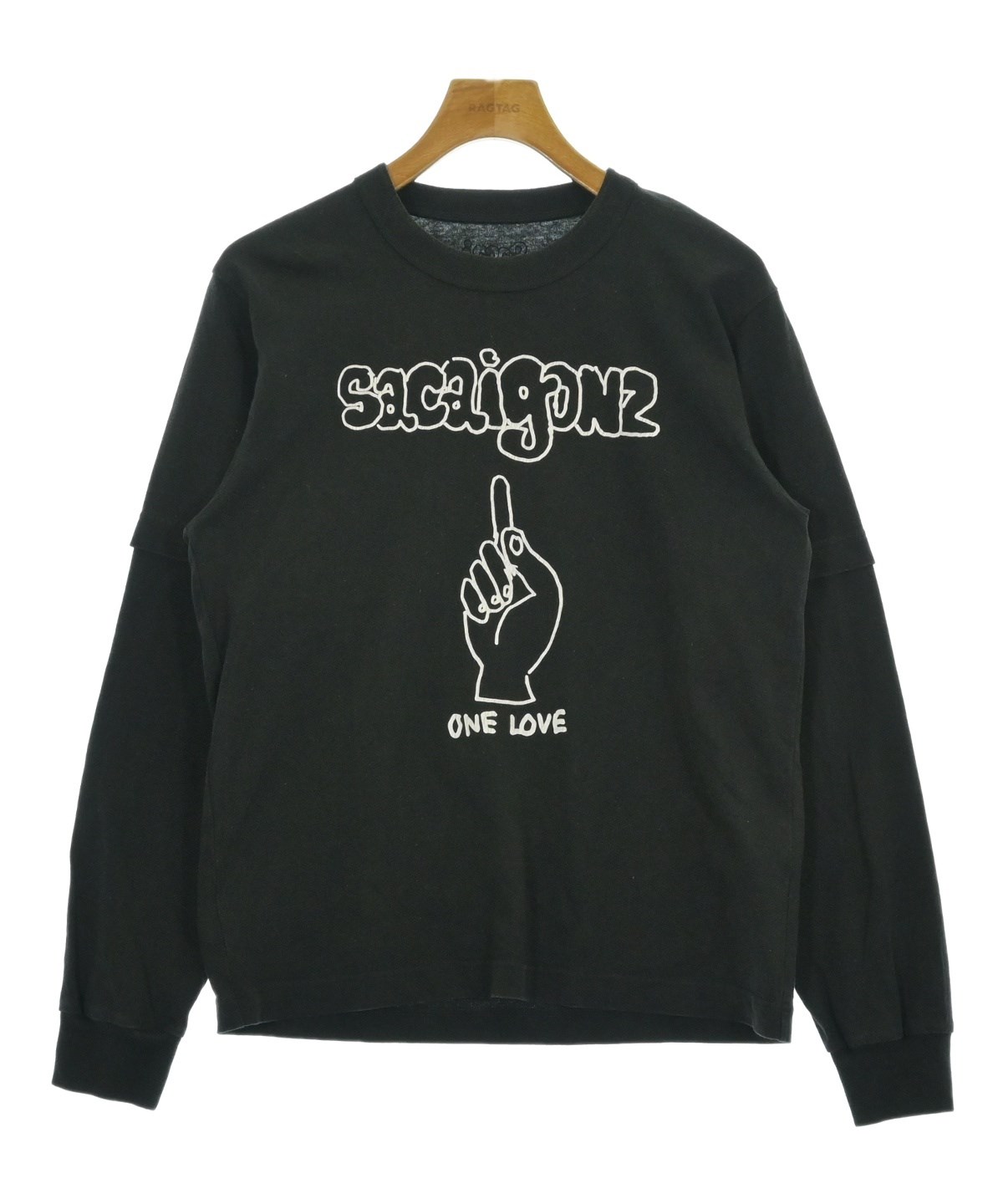 sacai（サカイ）Tシャツ・カットソー 黒 サイズ:1(S位) メンズ