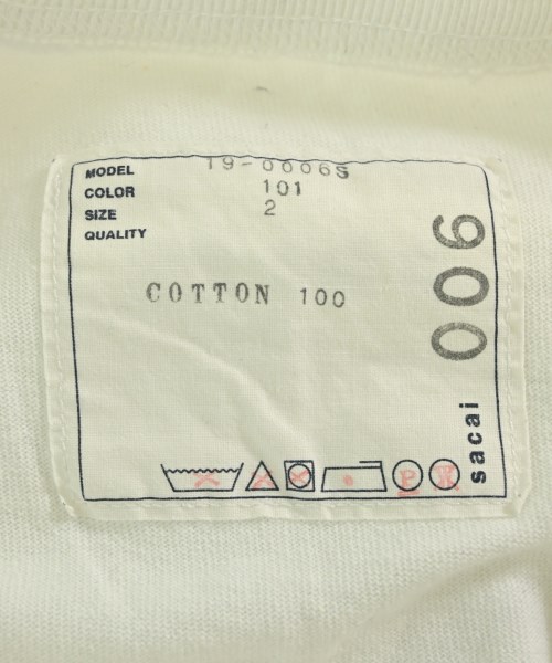sacai（サカイ）Tシャツ・カットソー 白 サイズ:2(M位) メンズ/2200685625057