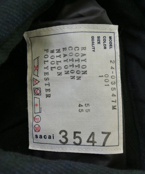 sacai（サカイ）その他 緑 サイズ:1(S位) メンズ/2200690423020