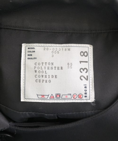 sacai（サカイ）トレンチコート 黒 サイズ:3(L位) メンズ/2200690865011