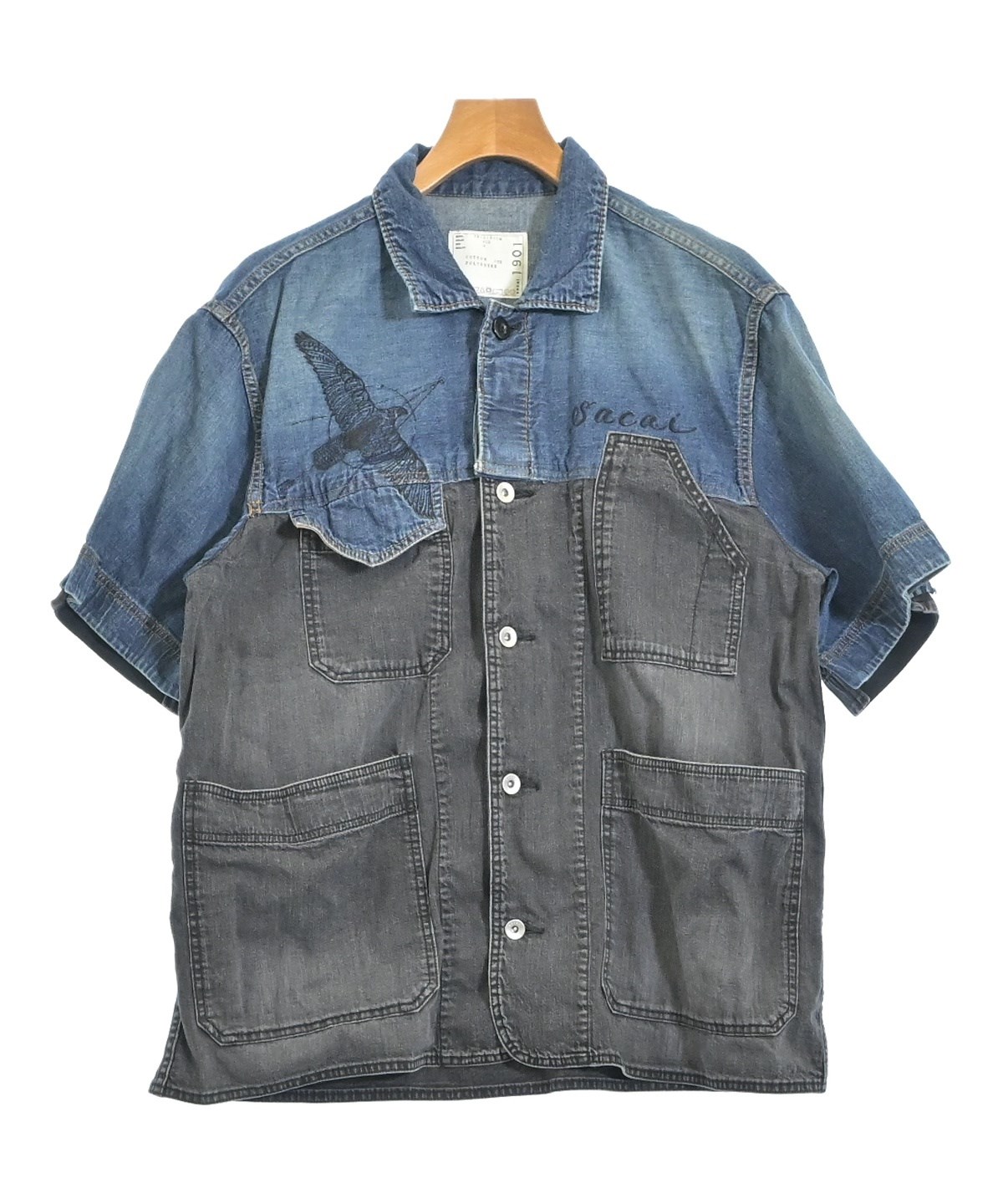 sacai（サカイ）カジュアルシャツ 紺 サイズ:3(L位) メンズ