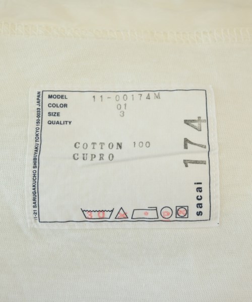 sacai（サカイ）Tシャツ・カットソー 白 サイズ:3(L位) メンズ/2200691081625
