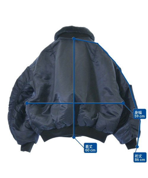 BLACK by moussy（ブラックバイマウジー）ミリタリーブルゾン 紺 サイズ:F レディース/2200656718115