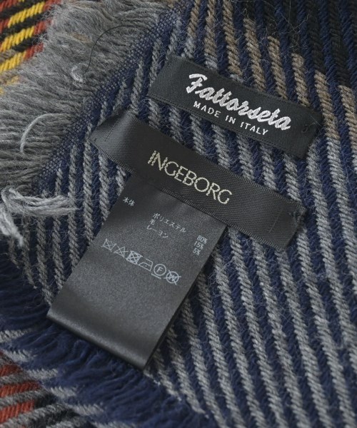 INGEBORG（インゲボルグ）ストール 紺 サイズ:- レディース/2200689950667