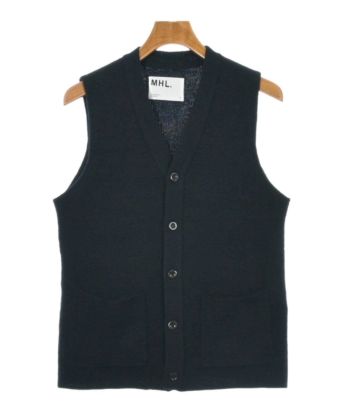 【新品】MHL. 黒ベスト MHL.（エムエイチエル）ベスト 紺 サイズ:L メンズ/2200635113092