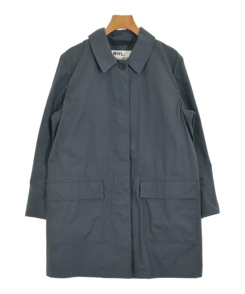 MHL.(エムエイチエル)ステンカラーコート 紺 サイズ:1(S位)/2200676079036