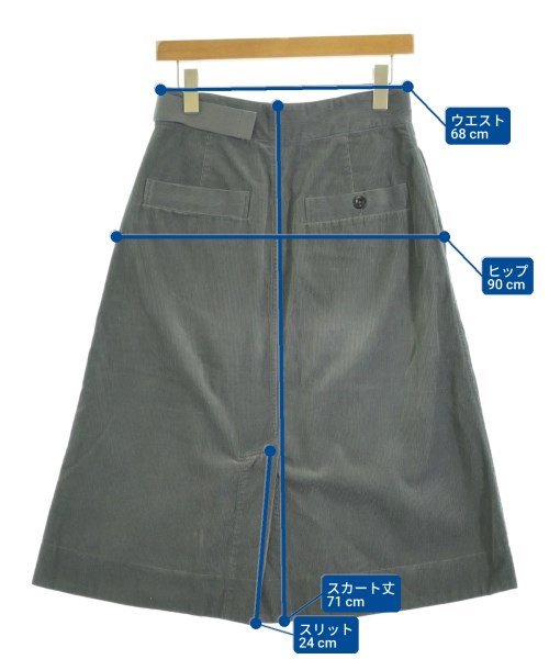 MHL.（エムエイチエル）ロング・マキシ丈スカート グレー サイズ:1(S位) レディース/2200690033359