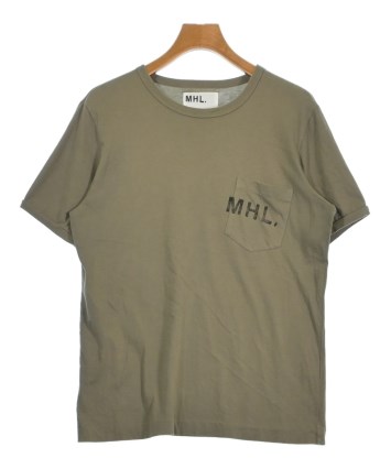 【美品】MHL. コットンツイルシャツ L カーキ 長袖 MHL.（エムエイチエル）Tシャツ・カットソー カーキ サイズ:L メンズ