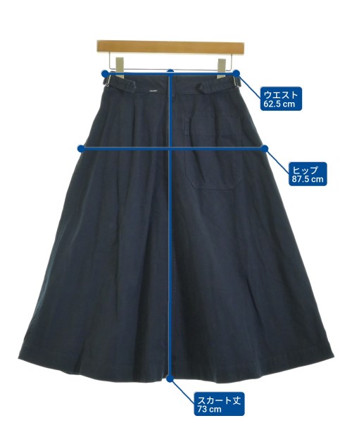 MHL.（エムエイチエル）ロング・マキシ丈スカート 紺 サイズ:1(S位) レディース/2200670200016