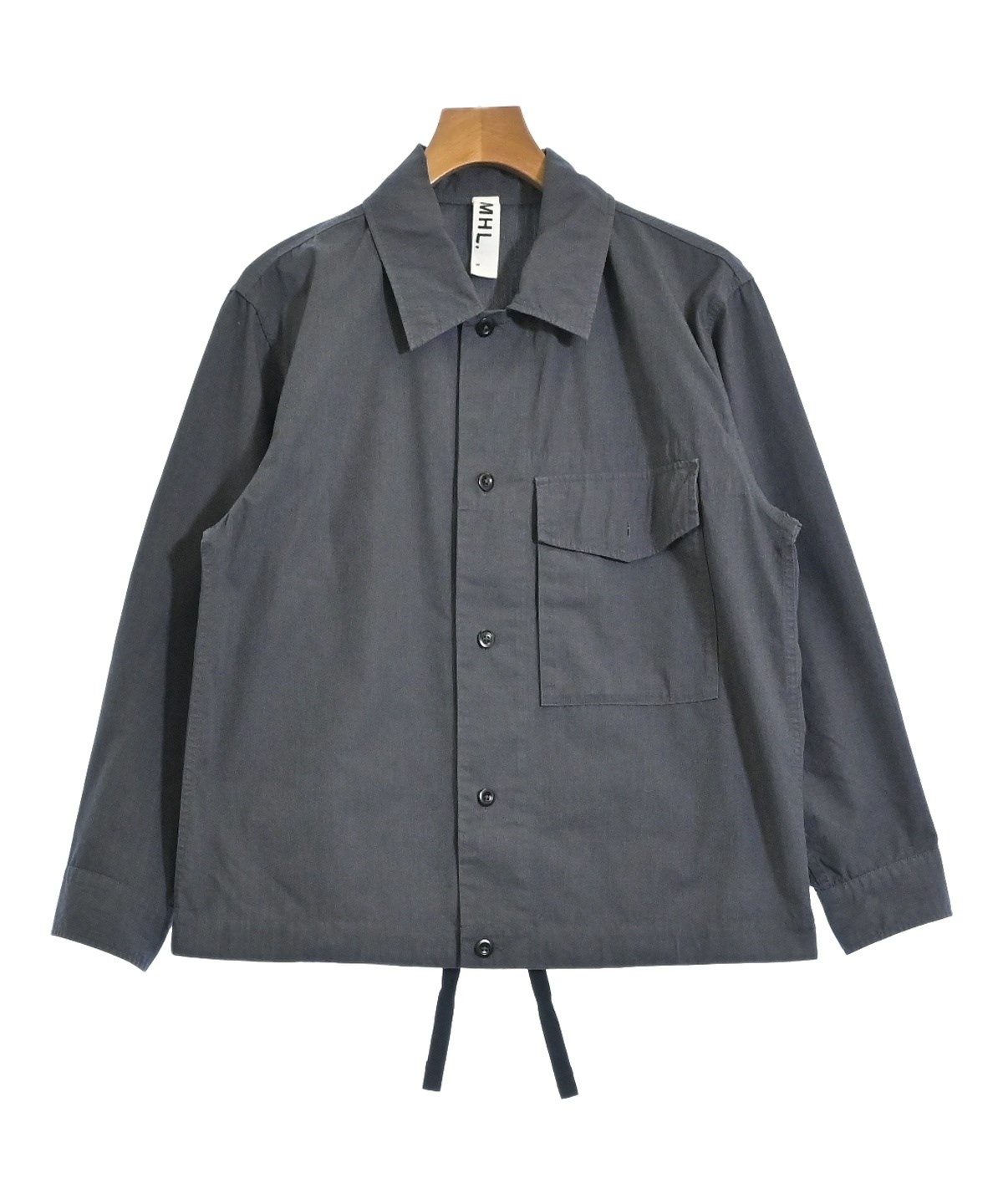 MHL. エムエイチエル カジュアルシャツ 3(L位) ベージュ 【古着】【中古】 中古・古着通販】MHL (エムエイチエル) バンドカラーシャツ ベージュ