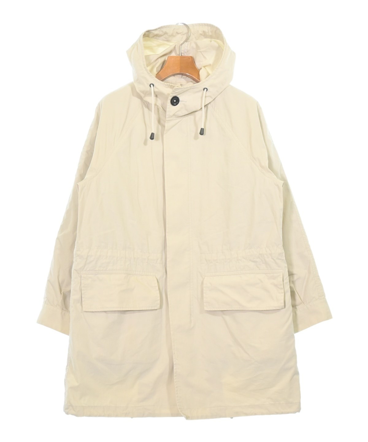 MHL, フード付きベージュモッズコート MHL.（エムエイチエル）モッズコート ベージュ サイズ:M メンズ