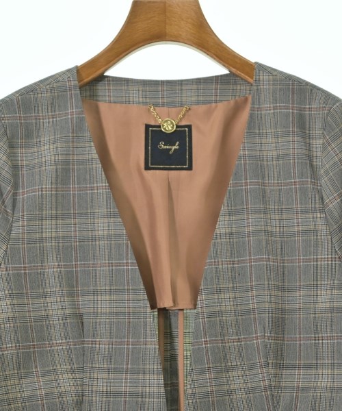 Swingle（スウィングル）ノーカラージャケット グレー サイズ:S レディース/2200664220013