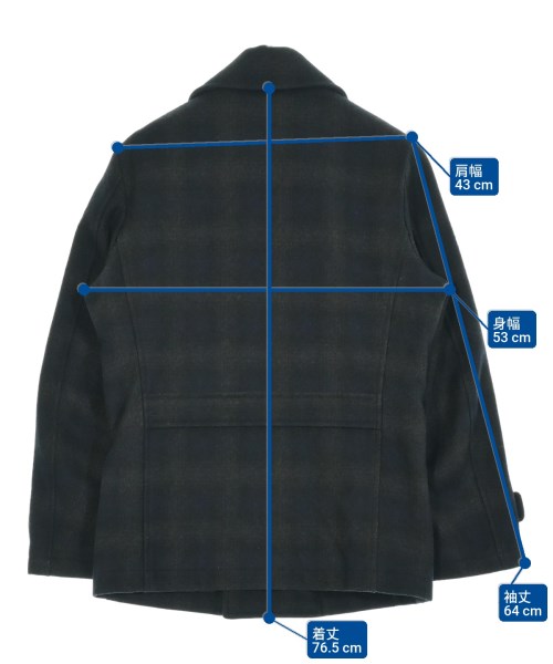 SHIPS JET BLUE（シップスジェットブルー）ピーコート 黒 サイズ:L メンズ/2200640880033