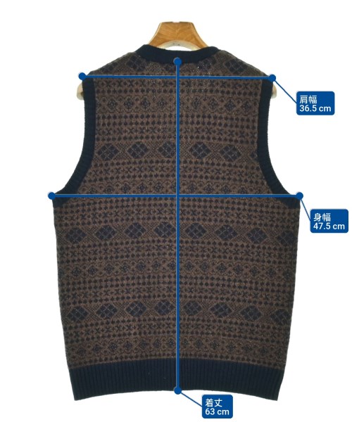BEAMS PLUS（ビームスプラス）ベスト 茶 サイズ:M メンズ/2200638256048