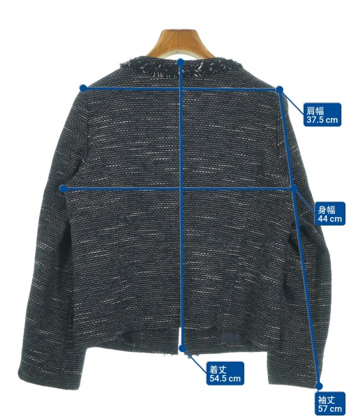 BEAMS HEART（ビームスハート）ノーカラージャケット 紺 サイズ:L レディース/2200643229020