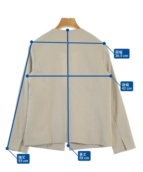 BEAMS HEART（ビームスハート）ノーカラージャケット ベージュ サイズ:S レディース/2200675373036