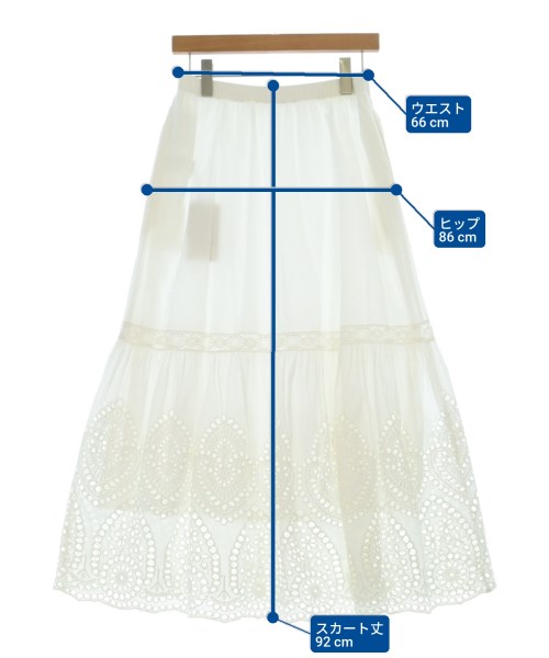 BEARDSLEY GALLARDAGALANTE（ビアズリーガリャルダガランテ）ロング・マキシ丈スカート 白 サイズ:F レディース/2200645777017