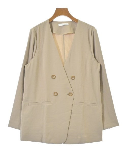 COLLAGE GALLARDAGALANTE(コラージュガリャルダガランテ)ノーカラージャケット ベージュ サイズ:F/2200638714098