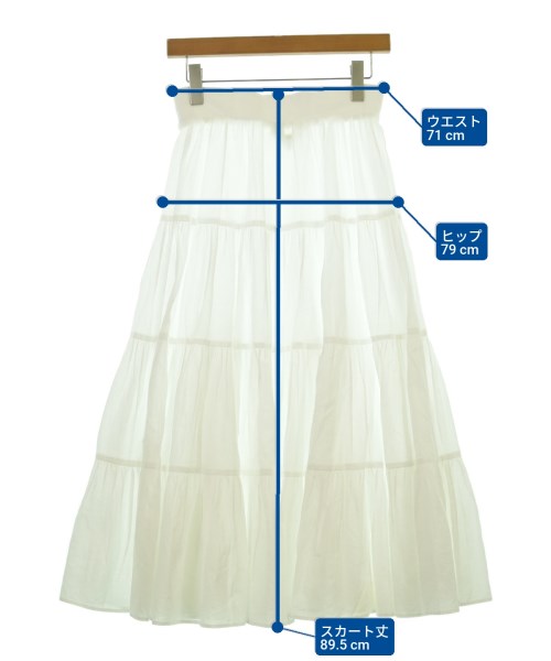 To b. by agnes b（トゥービーバイアニエスベー）ロング・マキシ丈スカート 白 サイズ:38(M位) レディース/2200652440072