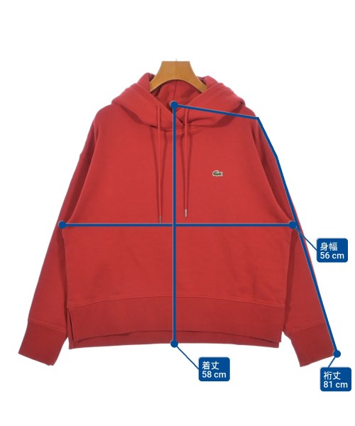 LACOSTE（ラコステ）パーカー 赤 サイズ:38(S位) レディース/2200679445074