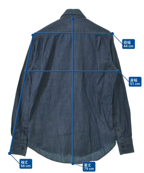 ALEXANDER YAMAGUCHI（アレキサンサーヤマグチ）カジュアルシャツ 青 サイズ:S メンズ/2200631760030