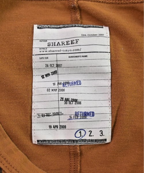 SHAREEF（シャリーフ）Tシャツ・カットソー 茶 サイズ:1(S位) メンズ/2200481532054