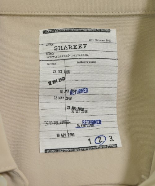 SHAREEF（シャリーフ）カジュアルシャツ ベージュ サイズ:2(M位) メンズ/2200620340526