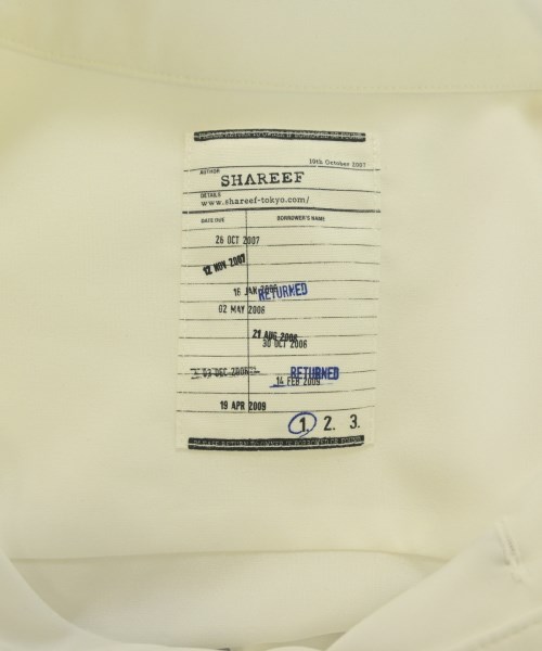 SHAREEF（シャリーフ）カジュアルシャツ 白 サイズ:1(S位) メンズ/2200620340823