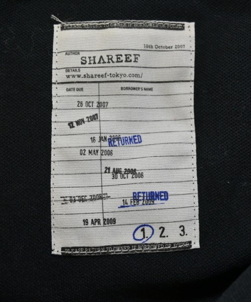 SHAREEF（シャリーフ）Tシャツ・カットソー 黒 サイズ:1(S位) メンズ/2200674576070