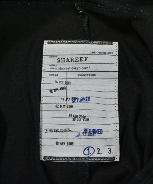 SHAREEF（シャリーフ）Tシャツ・カットソー 黒 サイズ:1(S位) メンズ/2200681692060